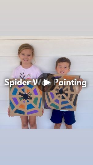 1.8K views · 431 reactions | SPIDER WEB PAINTING 🕸️🎨🕷️

You know we loveeee to use items from home for activities over here! 😅🙌🎉

This one is perfect for Halloween! 

Just take some tape and make a spider web, paint over the cardboard spots, and remove the tape! You can add a spider in the middle for extra cuteness! 

Follow @wingitwithwhit for more fun activity ideas for kids! 🙌🫶🎉

Halloween activity, repurposing activity, Halloween fun, painting activity, arts and crafts, Halloween craft, arts and crafts for kids, painting for kids, toddler art, kids art, Halloween, October activities | Whitney Berg | Activities for Kids 💕 | Zayde Wølf · Take a Look at This Toddler Spider Activities, Spiderweb Craft Preschool, Spider Art Activities, Spider Art Kindergarten, Arts And Crafts Halloween, Spider Process Art Preschool, Spider Web Painting, Spider Art Activity, Web Painting