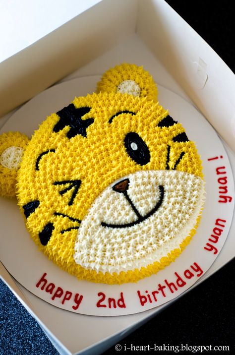 My friend Helen  asked me to make a Qiaohu tiger cake for her daughter Marni's 2nd birthday, for her class party at preschool. Even thou... 2nd Birthday Cake Boy, Heart Baking, Cake Designs For Boy, Cartoon Birthday Cake, Tiger Cake, Cake Designs For Kids, Doll Birthday Cake, Baby Boy Birthday Cake, Cake For Her