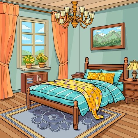 Cartoon Bedroom, Bedroom Cartoon, Girl Animation, Tidy Room, English Learning Books, Alphabet Templates, Cartoon Clip, Colour Matching, Picture Description