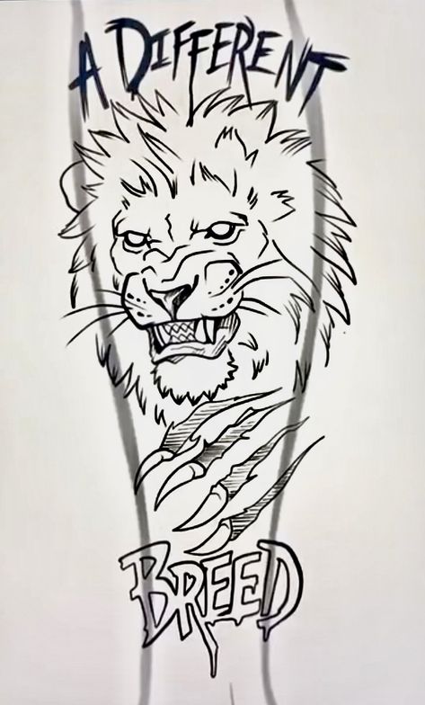 Lion Tattoo Design Sketches Half Sleeves, Leg Tattoo Drawings Men, Different Breed Tattoo Men, Tattoo Designs Men Arm Sleeve, A Different Breed Tattoo, Forearm Tattoo Men Ideas Unique Stencil, Self Made Tattoo Design, Rare Breed Tattoo For Men, Forearm Tattoos Stencil