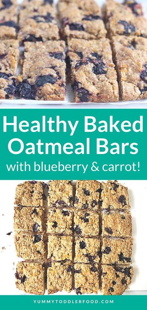 Oatmeal Savory, Healthy Food For Breakfast, Homemade Oatmeal Bars, Homemade Breakfast Bars, Easy Oatmeal Bars, Homemade Snack Bars, Baked Oatmeal Bars, Carrot Oatmeal, Healthy Baked Oatmeal