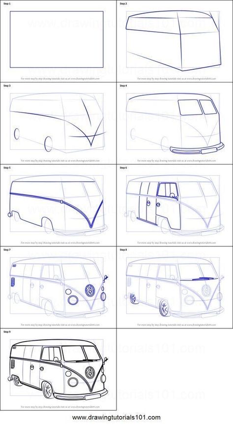 Van Drawing, Car Drawing Pencil, Vw Art, Perspective Drawing Lessons, Volkswagen Van, Canvas For Beginners, Drawing Sheet, Canvas Painting Ideas, Perspective Art