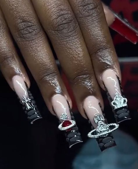 Chrome Hearts Nails, Hearts Nails, Heart Nails, Chrome Hearts, Press On Nails, Nail Inspo, Nail Designs, Nails, Quick Saves