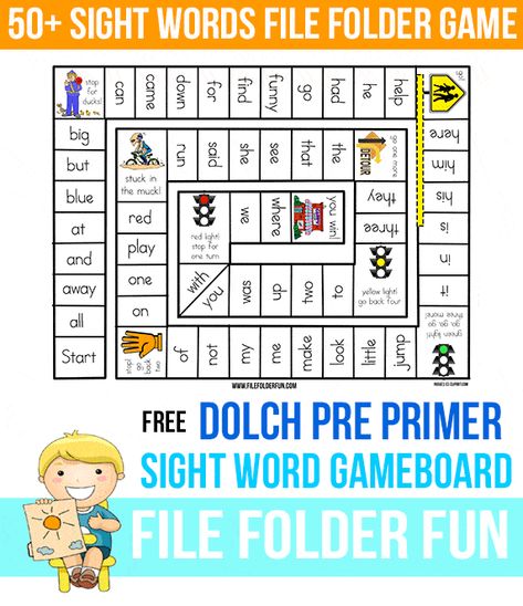 Sight Word File Folder Game Free Sight Word Games, Word Games For Kids, Sight Word Spelling, Word Reading, Educational Board Games, Teaching Sight Words, Sight Word Reading, Daily Five, File Folder Games