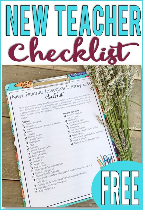 Beginning Teacher, Teacher Prep Organization, Back To School Checklist Middle School, Teaching Ideas For High School, New High School Teacher, High School Facs Classroom Decor, Middle School Teacher Supplies, Classroom Decor Checklist, Elementary Science Teacher Classroom