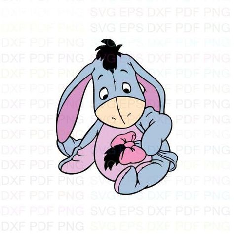 Baby Winnie The Pooh Characters, Eeyore Tattoo Simple, Bored Doodles, Eeyore Images, Baby Eeyore, Eeyore Tattoo, Winnie The Pooh Tattoos, Winnie The Pooh Svg, Pooh Svg