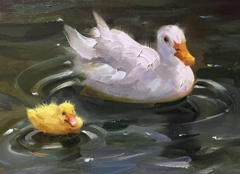 Oil Painting Inspiration, Duck Art, Art Pastel, Impressionism Art, Ethereal Art, Painting Art Projects, Art Oil, Animal Paintings, Impressionism