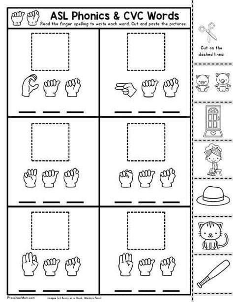 Asl Sign Language Worksheets, Asl Worksheets Free Printable, Preschool Sign Language Activities, Asl For Kindergarten, Sign Language Worksheets Free Printable, Asl For Preschoolers, Asl Worksheets Printables, Asl Activities For Kids, Deaf Classroom