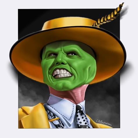 The Mask Jim Carrey Art, Jim Carrey Tattoo Ideas, The Mask Tattoo Jim Carrey, The Mask Drawing, The Mask Tattoo, The Mask Art, The Mask Cartoon, The Mask Jim Carrey, The Mask 1994