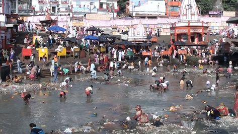 The dry river bed of the Ganga Canal River Pollution, Suriname Food, Ganga River, Dry River, India Culture, River Bed, Funny News, Water Wise, Rishikesh