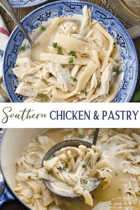 Salad Green Beans, Chicken Pastry, Chicken And Pastry, Easy Pastry Recipes, Southern Chicken, Comfort Food Chicken, Southern Comfort Food, The Seasoned Mom, Pastry Cook