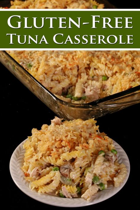 A gluten free tuna casserole. Dairy Free Tuna Recipes, Dairy Free Tuna Casserole, Gluten Free Tuna Casserole, Caserole Recipes, Best Tuna Casserole, Fish Casserole, Hotdish Recipes, Low Carb Gluten Free Recipes, Tuna Casserole Recipes