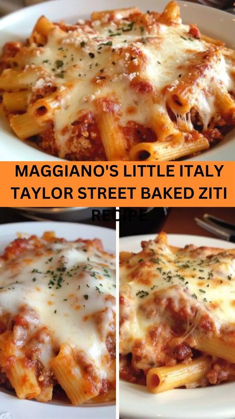 Savor Maggiano’s Little Italy Taylor Street baked ziti recipe, a rich and hearty pasta dish with zesty flavors, perfect for family dinners! Maryland Chicken, Best Baked Ziti Recipe, Sausage Parmesan, Ziti Recipe, Ziti Pasta, Ziti Recipes, Baked Ziti Recipe, Mild Italian Sausage, Pasta Dinner Recipes