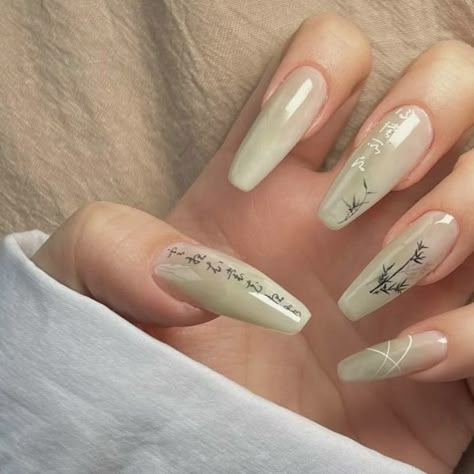 Gel Nails Aesthetic, Long Nails Design, Japanese Nail Design, Elegant Touch Nails, Japan Nail, Asian Nails, Punk Nails, Inspiration Nails, Nails Aesthetic