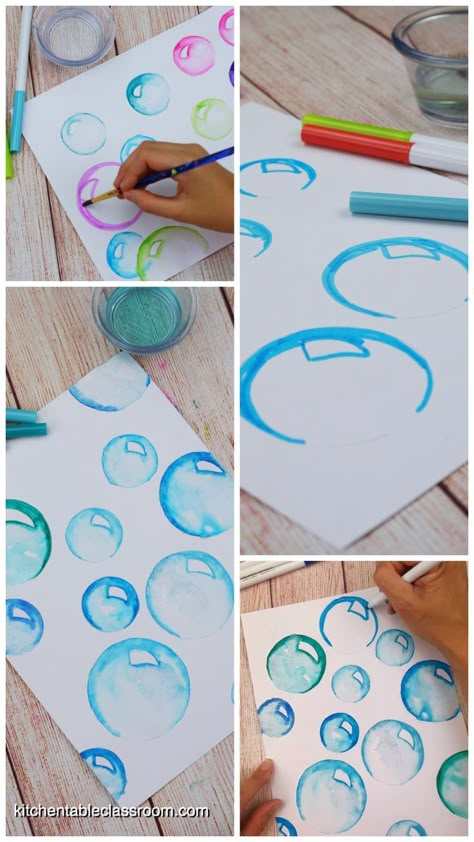 How To Draw Bubbles, Easy Art Lessons, Bubble Drawing, Cactus Drawing, Arte Doodle, Draw Realistic, Drawing Lessons For Kids, Art Lessons For Kids, Washable Markers