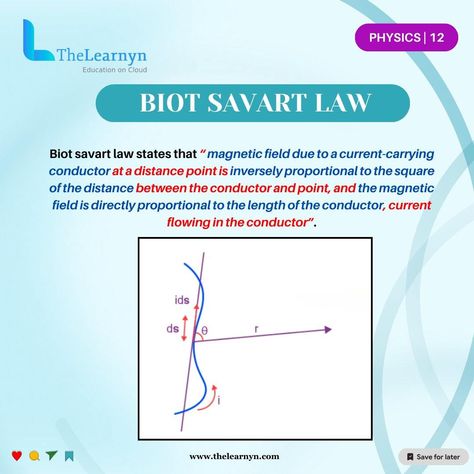 Unveiling the magic of electromagnetic fields with the BIOT Savart Law! Dive into the physics behind magnetic interactions and witness the elegant dance of currents and magnetic fields. The BIOT Savart Law, a fundamental principle in electromagnetism, beautifully describes how a steady current generates a magnetic field around it. Named after Jean-Baptiste Biot and Félix Savart, this law unveils the intricate relationship between electric currents and the resulting magnetic fields. Throu... Biot Savart Law, Law Of Inertia, Electromagnetic Field, Magnetic Field, Jean Baptiste, The Magic, Physics, Education, Quick Saves