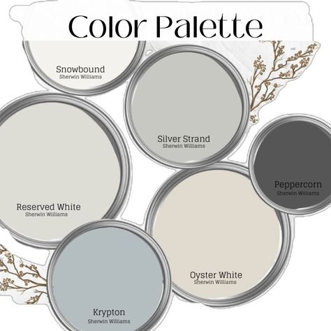 Peppercorn Sherwin Williams, Sherwin Williams Silver Strand, Neutral Interior Paint Colors, Farmhouse Color Palette, Farmhouse Color Scheme, Farmhouse Color, Warm Gray Paint, New Farmhouse, Best Farmhouse