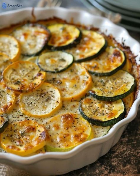 Zucchini and Yellow Squash Au Gratin - Mardinolay Recipes Keto Au Gratin, Yellow Squash Au Gratin, Squash Au Gratin, Veggie Casseroles, Zucchini Health Benefits, Zucchini And Yellow Squash, Au Gratin Recipes, Squash Varieties, Veggie Casserole