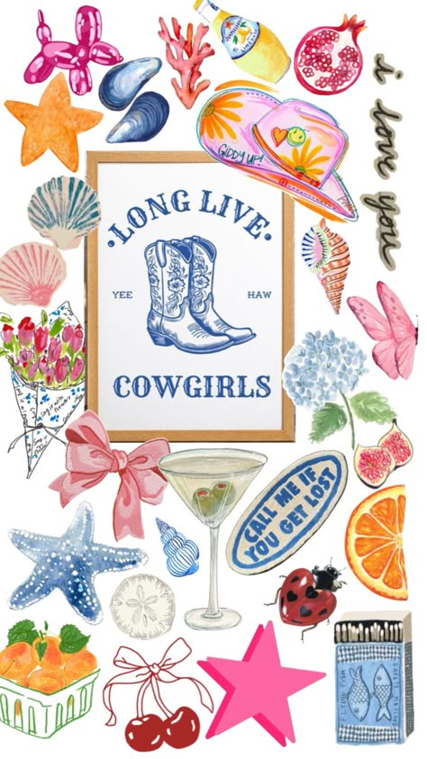 The decor in the middle is for sale! Trendy Designs, Cowgirl Poster, Dorm Wall Art, Photo Stickers, Printable Pictures, Iphone Wallpaper App, Phone Wallpaper Patterns, Cute Patterns Wallpaper, Wallpaper App