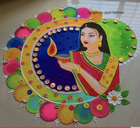 Rangoli Designs 2024 New Year, Rangoli On Diwali Theme, Agiyarsh Rangoli, Rangoli Designs For College Events, Diwali Theme Rangoli For Competition, Unique Rangoli For New Year, Rangoli Designs For Competition Unique, Ganapati Rangoli Designs Latest, Rangoli Designs Latest Unique Theme