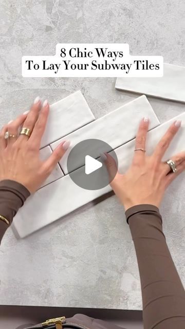 Victoria Tonelli on Instagram: "Designer tricks on how to elevate a basic subway tile ✨  Comment below and tell us your favourite pattern!!  @cityline #designinspo #designertips #tileinspo" Mixing Subway Tile With Other Tile, Subway Tile With Herringbone Accent, Creative Subway Tile Patterns, White Subway Tile With Accent Strip, Different Ways To Lay Tile, Vertical Off Set Subway Tile, Backsplash Tile Layout Patterns, Kitchen Backsplash Ideas Vertical, Vertical Subway Tile Shower Ideas Wall