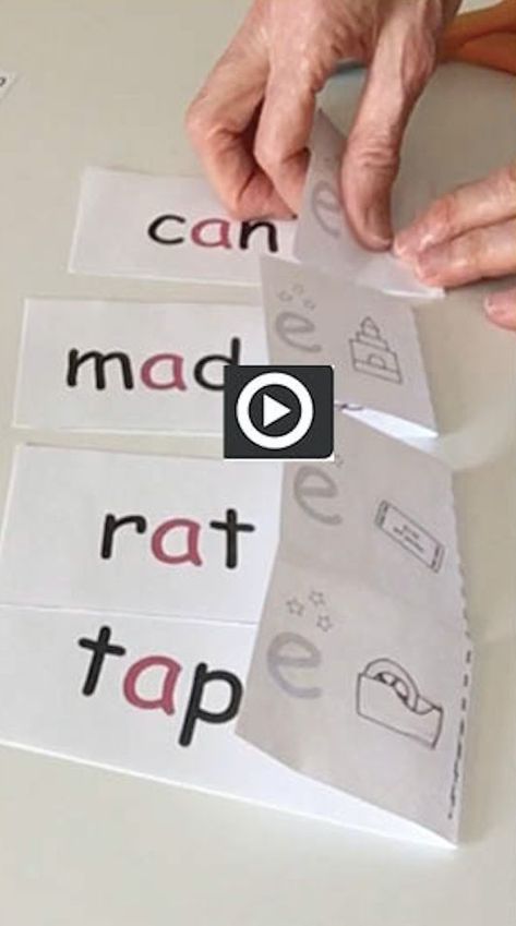 Get the FREE "Magic 'e' Book for Letter a" at https://www.teacherspayteachers.com/Store/Word-Family-Readers/Search:magic  Your students are sure to enjoy assembling and reading the Magic “e” Books! With these books students will first read the word with the short vowel sound, then fold the flap to read the word with the long vowel sound. Students learn, in a hands-on way, how the sound of a vowel changes when an “e” is added to the end of the word. Homeschool Reading Curriculum, Word Family Reading, Magic E Words, Reading Tutoring, Reading Curriculum, Long Vowel, Magic E, Vowel Sound, E Words