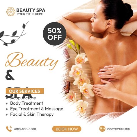 Spa Ads, Spa Advertising, Body Massage Spa, Spa Flyer, Body To Body, Massage Center, Shoulder Massage, Ig Templates, Templates For Instagram