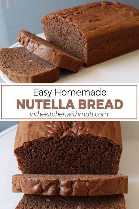 Nutella And Bread Recipes, Nutella Breakfast Recipes Easy, Nutella Loaf Cake, Baking Recipes With Nutella, Desserts With Nutella Easy, Nutella Bread Recipe, Nutella Muffins Recipes, Recipes Using Nutella, Nutella Baking