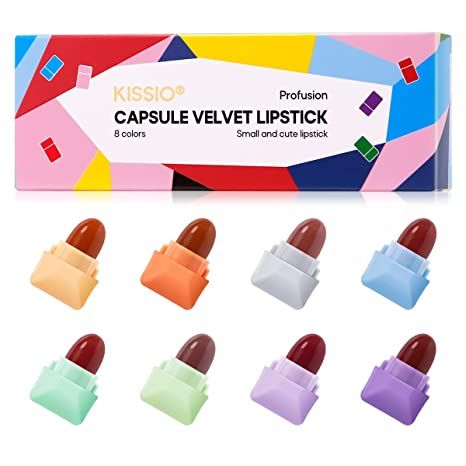 Amazon.com : KISSIO Lipstick,Lipstick Set 12 Colors,Mini Matte Lipstick,Lip Capsules,Waterproof Long Lasting Mini Capsules Lipstick,2.33 Oz : Beauty & Personal Care Cute Lipstick, Matte Lipstick Set, Mini Lipstick, Makeup Gift Sets, Velvet Lipstick, Pumpkin Colors, Bold Lips, Lipstick Set, Long Lasting Lipstick