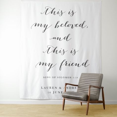 Beloved Scripture Wedding Ceremony Backdrop #affiliate , #AFFILIATE, #Wedding#Ceremony#Backdrop#Shop Biblical Wedding, Scripture Wedding, Godly Wedding, Roman Wedding, Wedding Scripture, Wedding Bible Verses, Wedding Verses, Wedding Banners, Clever Sayings