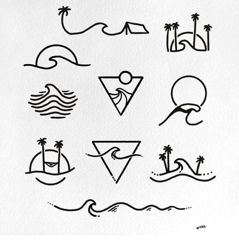 Surfing Tattoos Ideas, Ankle Wave Tattoo, Surfing Tattoos Men, Surf Doodles, Red String Tattoo, Surfer Tattoo, Simple Wave Tattoo, Fear Tattoo, Surf Tattoo