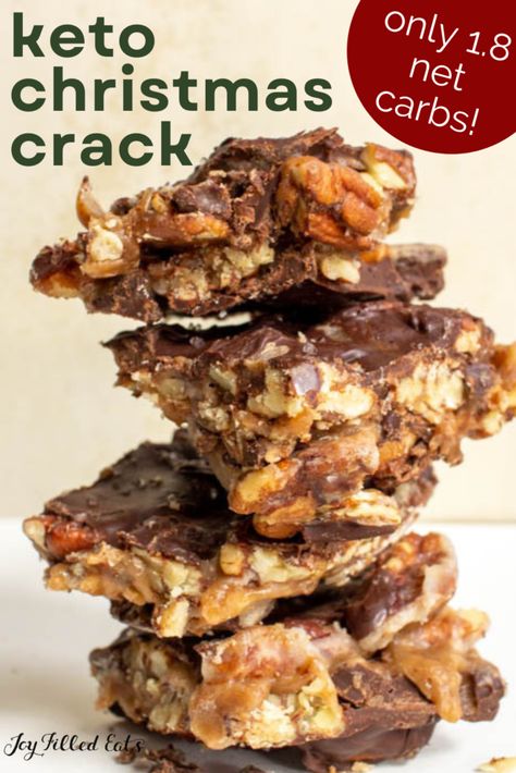 Turtle Bark, Pecan Bark, Low Carb Christmas, Low Carb Candy, Cracker Toffee, Desserts Keto, Postre Keto, Keto Christmas, Keto Candy