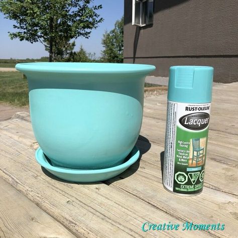 Painting A Kitchen Table, Concrete Planters Diy, Pot Planter Ideas, Painting A Kitchen, Planter Makeover, Spray Paint Plastic, Old Pots, Planters Diy, Diy Planter