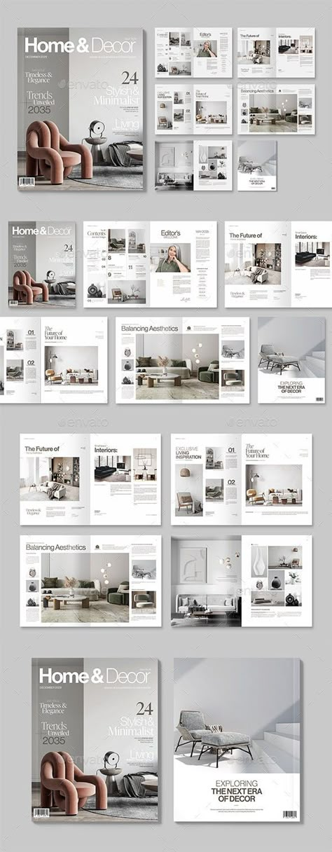 Magazine Cover Interior Design, Interior Catalog Design Layout, Architectural Digest Magazine Layout, Magazine Layout Design Architecture, Home Magazine Design, Interior Design Brochure Ideas, Home Magazine Layout, Architectural Magazine Layout, Furniture Magazine Design