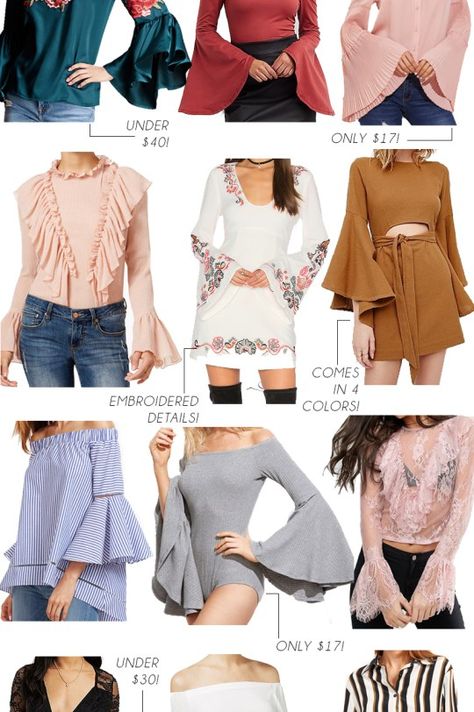 Trend Alert: Bell Sleeves (For the Perfect Transition to Spring!) Bell Sleeve Tops, Store Shelves, Sleeves Designs For Dresses, Ding Dong, Designs For Dresses, Fashion Chic, The Sound, Everyday Style, Moda Fashion