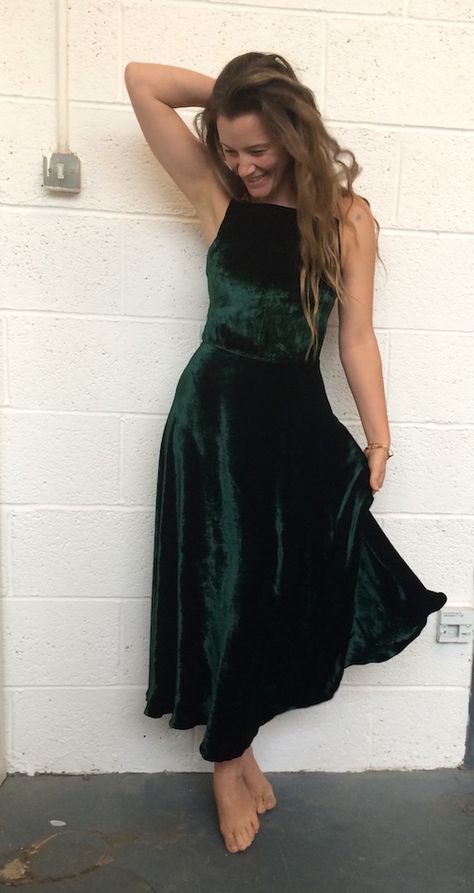 Diy Velvet Dress, Velvet Dress Pattern, Velvet Inspiration, By Hand London, Velvet Dress Long, Flora Dress, Green Velvet Dress, Darling Dress, Dress Pin