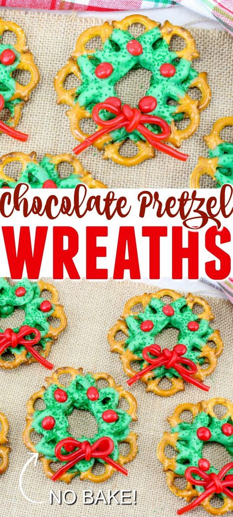 Pretzel Wreath, Chocolate Pretzels Christmas, Pretzel Christmas, Christmas Pretzel, Christmas Chocolate Desserts, Christmas Pretzels, Christmas Appetizers Easy, Amigurumi For Beginners, Wreaths Christmas