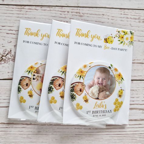 Bumble Bee Party, Bee Party Favors, 1st Birthday Favors, Personalized Magnets, Bee Party, Bee Birthday, Baptism Favors, Party Favours, Printing Business