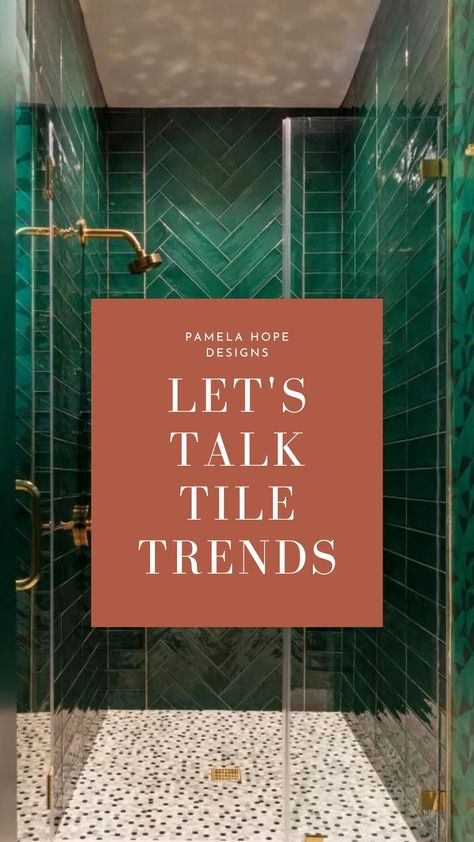 Our designers rounded up the hottest tile trends for your home. Be sure to read our latest blog before designing your next tile project! Linked. Tile Trends 2023 Kitchen, New Bathroom Tile Trends 2023, Hexagon Bathroom Tile Ideas, Latest Tiles For Bathroom, Green Tiled Shower Ideas, Tile Trends 2024 Bathroom, 2025 Bathroom Tile Trends, Tile In Shower Ideas, Shower Tile Ideas 2024