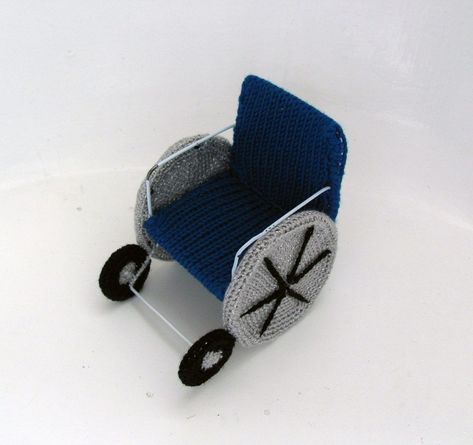 She Knit A Wheelchair Amigurumi! #handmade #knit #knitting #amigurumi #wheelchair At At Walker, Crochet Girls, Custom Socks, Plastic Canvas Crafts, Tiny Dolls, T Shirt Yarn, Canvas Crafts, Crochet Basics, Knitted Toys