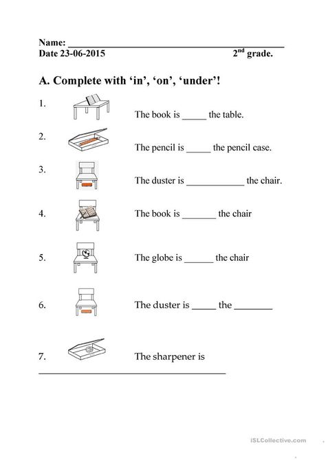 In And On Worksheets, In On Under Worksheet For Kindergarten, In On Under, In On Under Worksheet, Preposition Worksheets Kindergarten, Preschool Sight Words Activities, Preposition Worksheets, Worksheets For Class 1, English Worksheets For Kindergarten