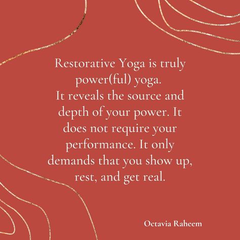 Octavia Raheem on Instagram: “Nothing to do in restorative yoga, but see who you actually are. I love this about the practice and I absolutely love introducing or…” Yoga Thoughts, Yoga Marketing, Frases Yoga, Restorative Yoga Poses, Yoga Mindfulness, Basic Yoga, Restorative Yoga, Yoga Art, Yin Yoga