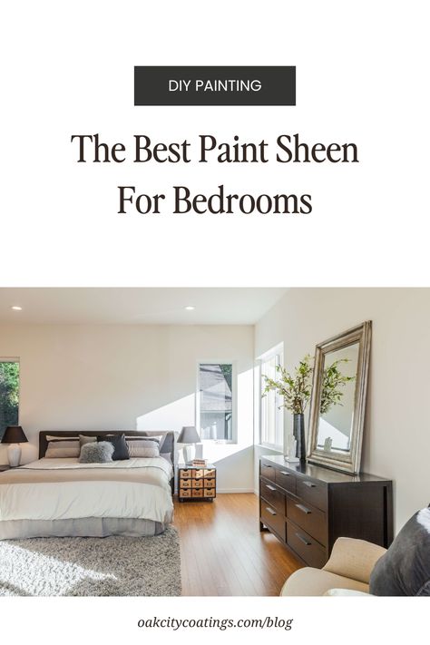 Painting your bedroom is one of the more exciting home paint projects as it is so personal to you and can really bring out your style and personality. While choosing the perfect color for your bedroom is exhilarating, it’s also important to know what sheen is best for bedrooms so you can achieve the Pinterest-inspired look you’re longing for. In this blog post, we’re sharing the best sheen for bedroom paint and what to look for in a high-quality paint product. Best Paint Finish For Bedroom Walls, Different Types Of Painting, Home Paint, Paint Tips, Best Paint, Perfect Paint Color, Paint Sheen, Matte Paint, Grey Exterior