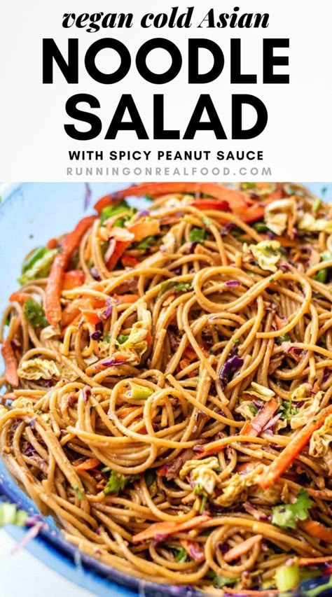 Cold Asian Noodle Salad, Asian Noodle Salad Recipe, Dietary Plan, Noodle Salad Cold, Asian Noodle Salad, Asian Noodle Recipes, Noodle Salad Recipes, Asian Noodle, Spicy Peanut Sauce