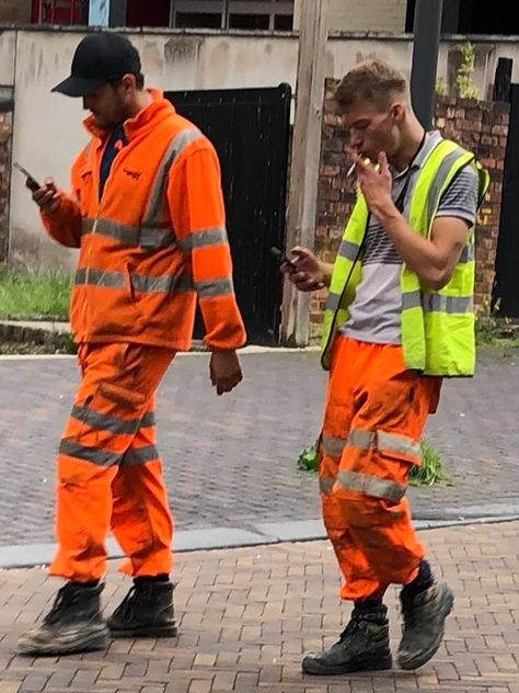 Mens Work Wear Construction, Blue Collar Men Worker, Fred Qsmp, Construction Worker Aesthetic, Construction Worker Outfit, Construction Clothes, Construction Uniform, Construction Outfit, Hi Vis Workwear