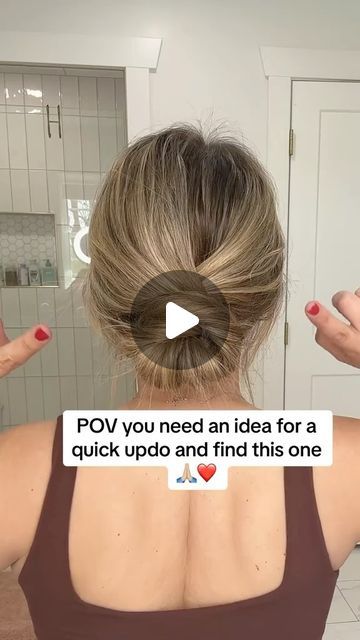 Updo How To Medium Hair, Easy Hairstyles For Medium Hair Updo, Easy Diy Updos For Medium Hair, Cute Easy Updos, Fine Hair Updo, Quick Updo, Low Bun Updo, Quick Updos, Easy Updos For Medium Hair