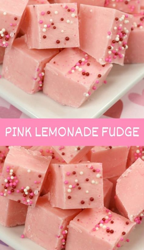 Quick Fudge Recipe, Homemade Fudge Recipe, Pink Themed Party, Red Velvet Hot Chocolate, Fudge Dessert, Pink Snacks, Pink Treats, Chocolate Lemon, Mothers Day Desserts