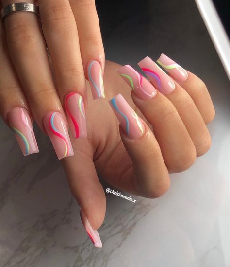 Cute Short Square Acrylic Nails Designs, Nagel Inspiration, Nail Art Designs 2023, Nails Lips, Simple Acrylic Nails, Long Acrylic Nails Coffin, Short Nail, Summer Acrylic Nails, Short Acrylic Nails Designs