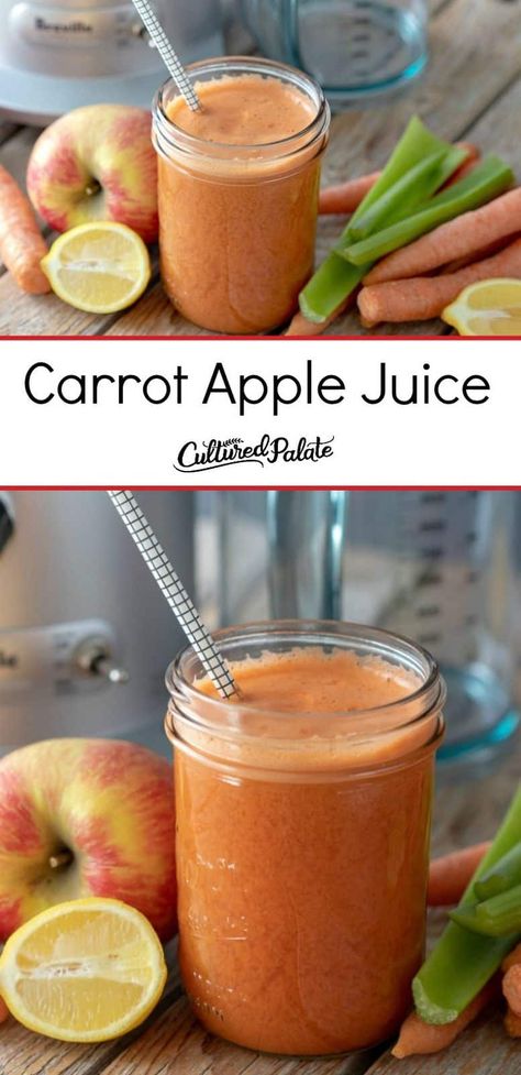 Carrot Juice Recipes, Carrot Apple Juice, Carrot Juice Benefits, Juice Recipes For Kids, Apple Juice Recipe, Carrot Juice Recipe, Juicing Recipe, Carrot Benefits, Easy Juice Recipes