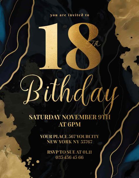 Check out the Free 18th Birthday Invitation Flyer Template for your next club and party event. FreePSDFlyer.com is the best resource full of amazing Free PSD Flyer Templates for Photoshop! Create amazing flyer, poster or social media designs with our free templates. Invitation For 18th Birthday, 18th Birthday Invitation Templates, Party Flyer Ideas, 2023 Resolutions, 18th Birthday Invitation, Free Flyer Design, Birthday Invitation Card Template, Free Psd Flyer Templates, Free Psd Flyer